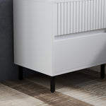 Bedside Table With 2 Drawers And Steel Legs For Bedroom | One Size | White