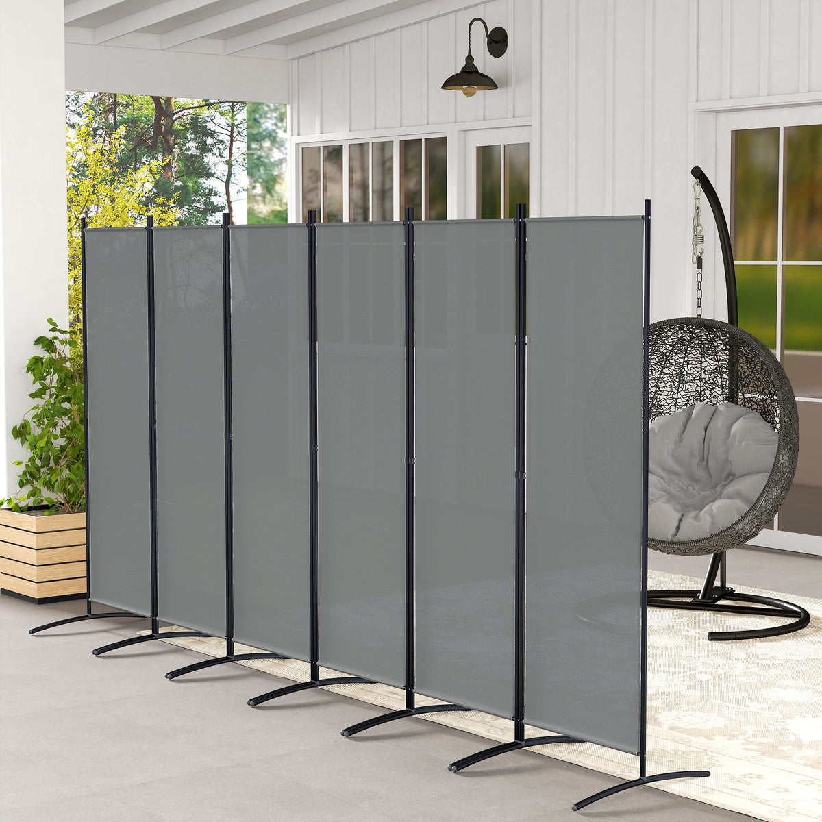 Outsunny Garden Privacy Screen Foldable 6 Panel Room Divider