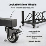 Centra Weight Plate Rack With 4 Plate Slots Wheels Horizontal Barbell Storage
