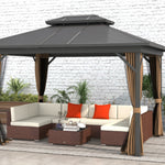 Rattan Garden Furniture Set Coffee Table Buckle Structure | Brown