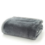 Hazelwood Sherpa Fleece Throw - 150cm x 200cm | 150cm x 200cm | Silver