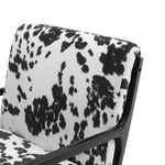 Cow Print Accent Armchair With Soft Fleece Upholstery, Modern Lounge Chair With Armrests