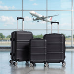 Lockable Travel Suitcase Set | Set of 3 | Black