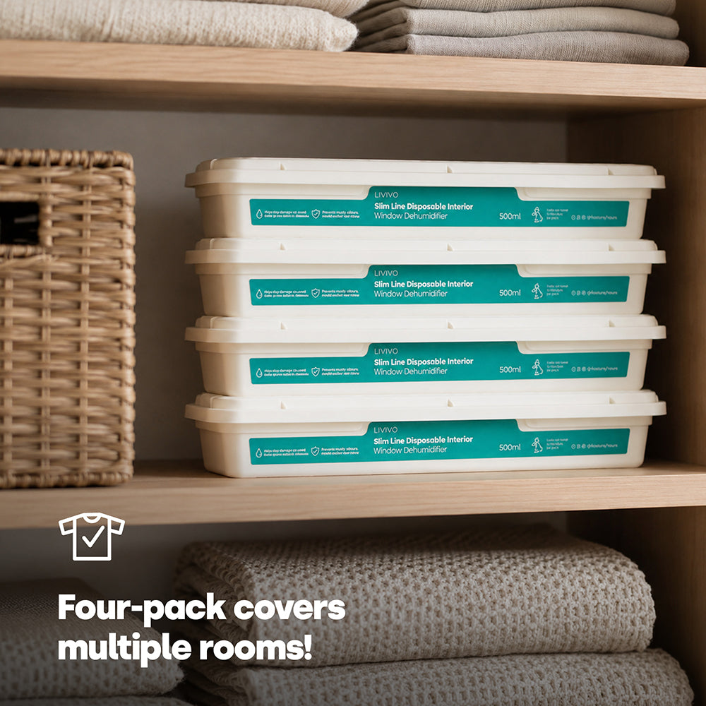 Slim Line Calcium Chloride Moisture Absorber 4 Pack For Home