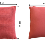 Ribbed Cushion Set, Velvet Fabric | Set of 2 | Red