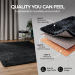 California Shaggy Rug Deep Pile | 60cm x 230cm | Black