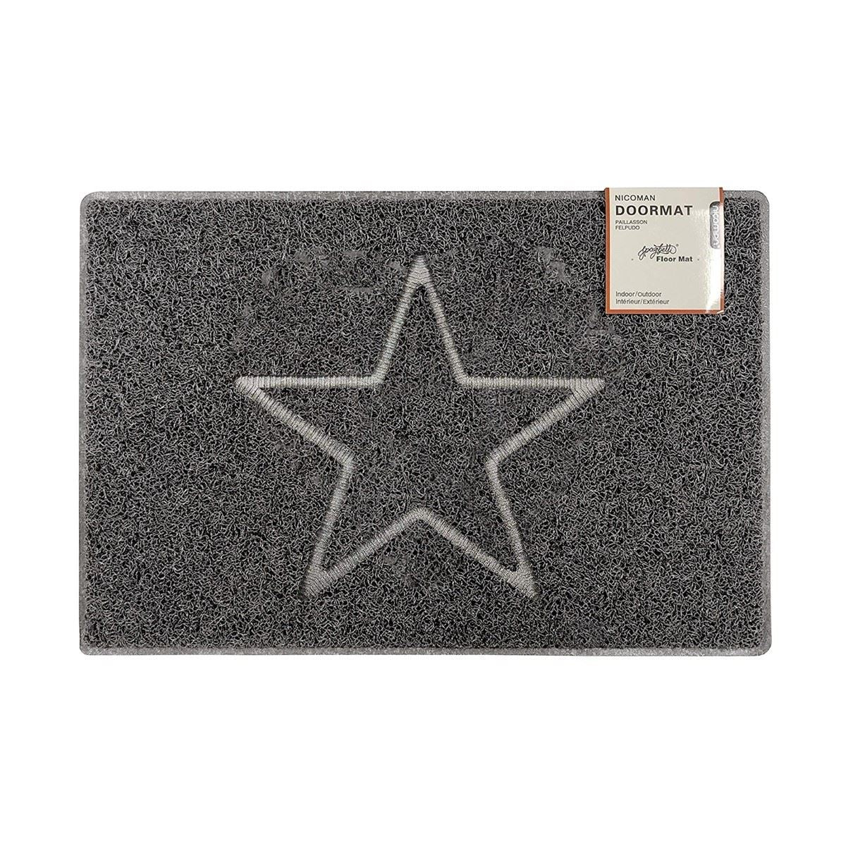 Star Embossed Doormat | Large | Grey