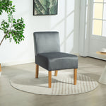 Corina Velvet Fabric Armless Accent Chair | Grey