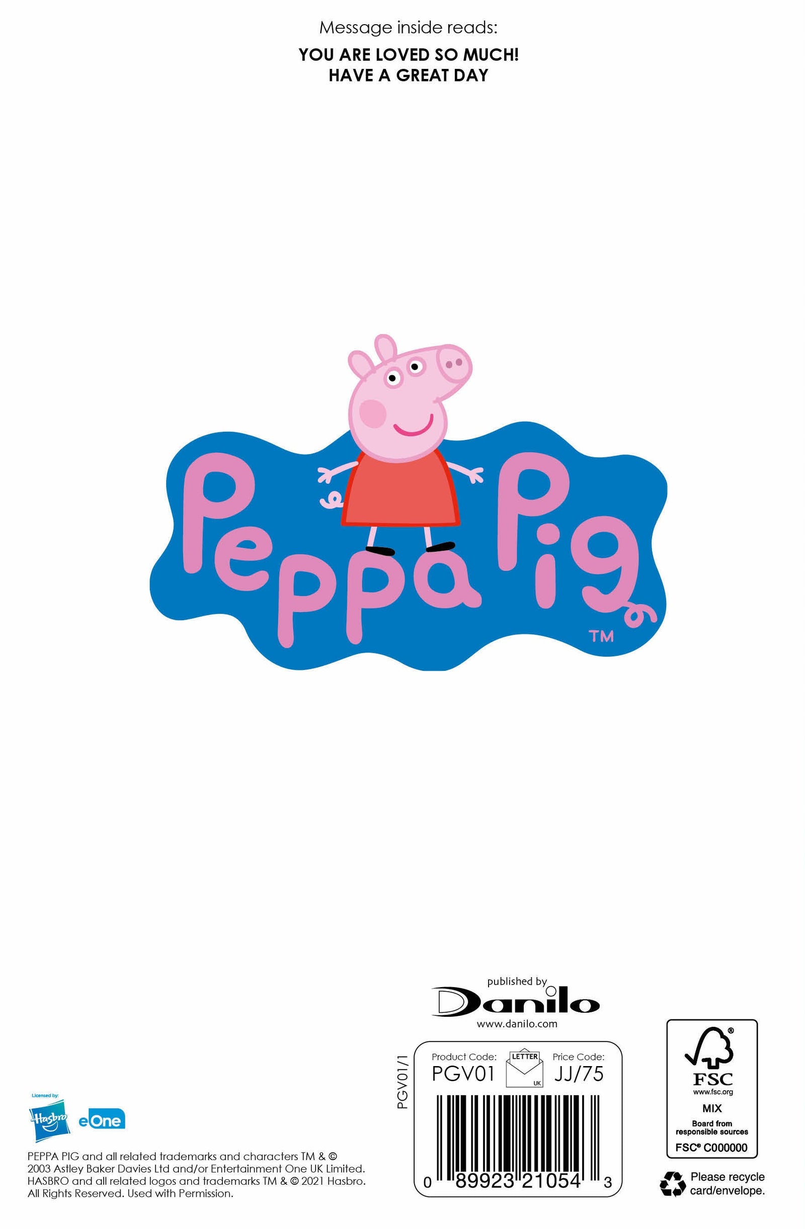 Peppa Pig Mummy' Valentine's Day Card Official Product