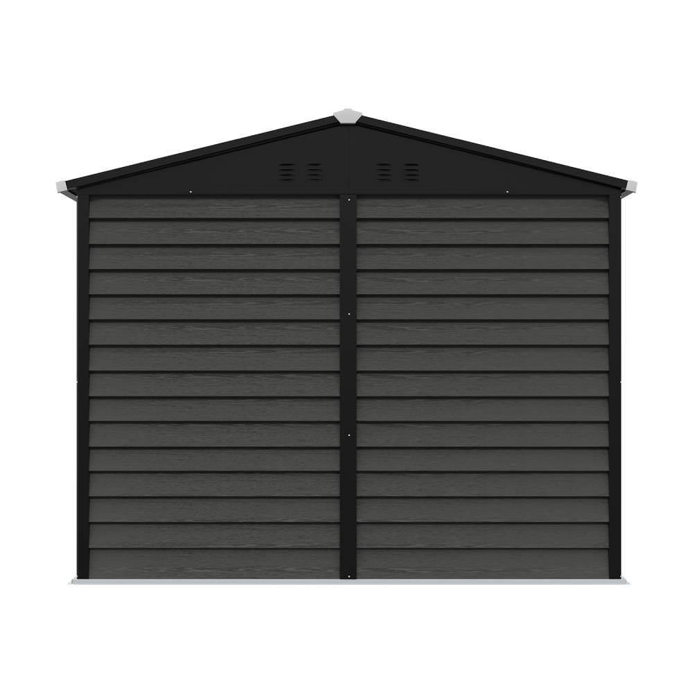 8 X 7 Ft Metal Storage Shed With Foundation, Double Sliding Doors & Vents, Weatherproof Outdoor Tool Shed For Garden Or Backyard