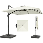 2.4 X 2.4 M Cantilever Parasol W/ Umbrella Weights | Cream