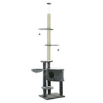 5-tier Grey Sisal Multi-level Cat Tree Tower With Scratching Posts