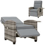 Rattan Recliner Chair, Adjustable Backrest