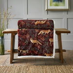 Snuggle Warm Fleece 140x180cm Throw Fox And Deer Mulberry