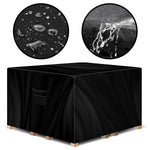 Square Outdoor Patio Waterproof Garden Furniture Cover, Weatherproof Rattan Sofa Protector | 200 x 200 x 90cm | Black