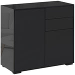 Side Cabinet With 2 Door Cabinet And 2 Drawer Home Office | One Size | Black