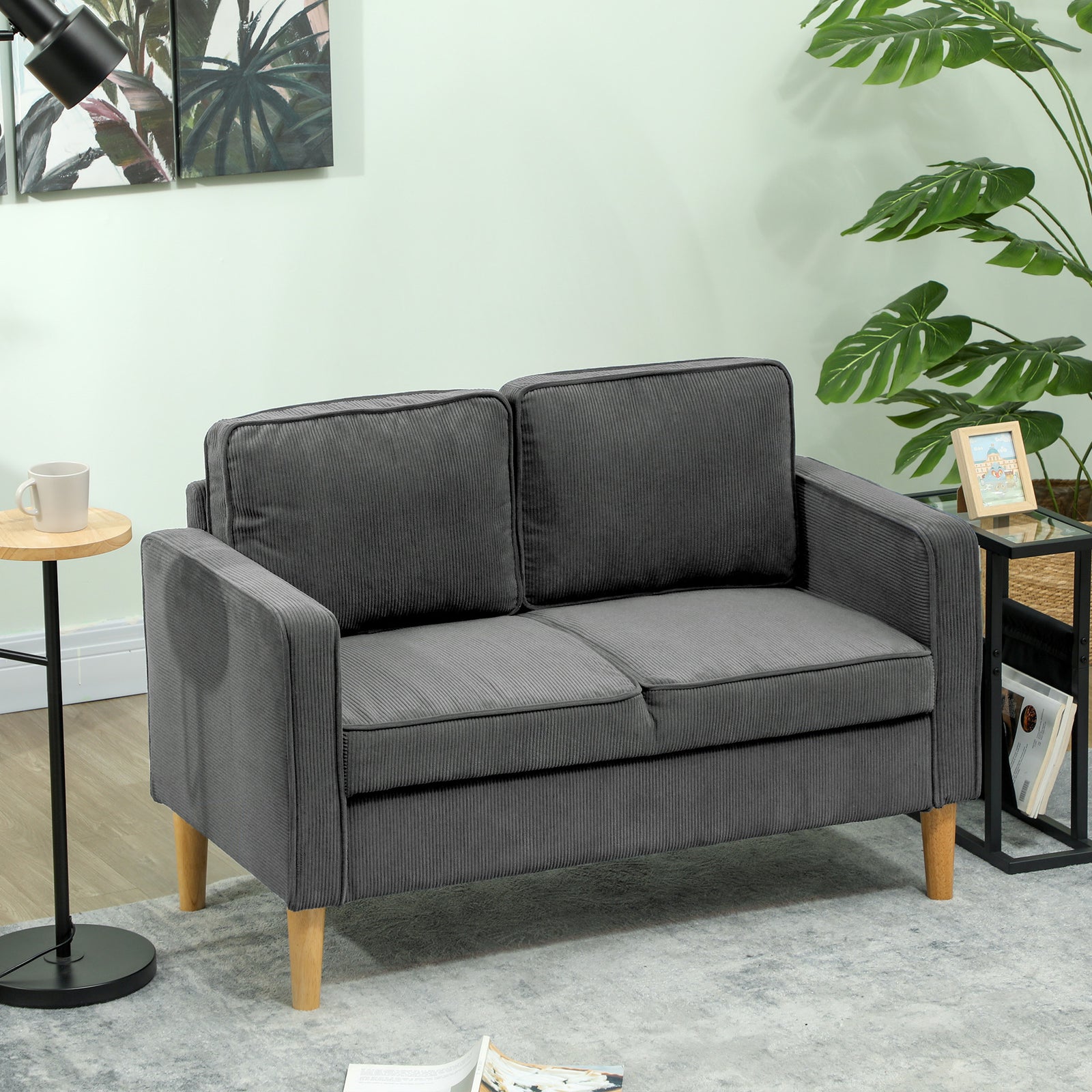 Compact 2 Seater Sofa With Under Seat Storage | One Size | Gray