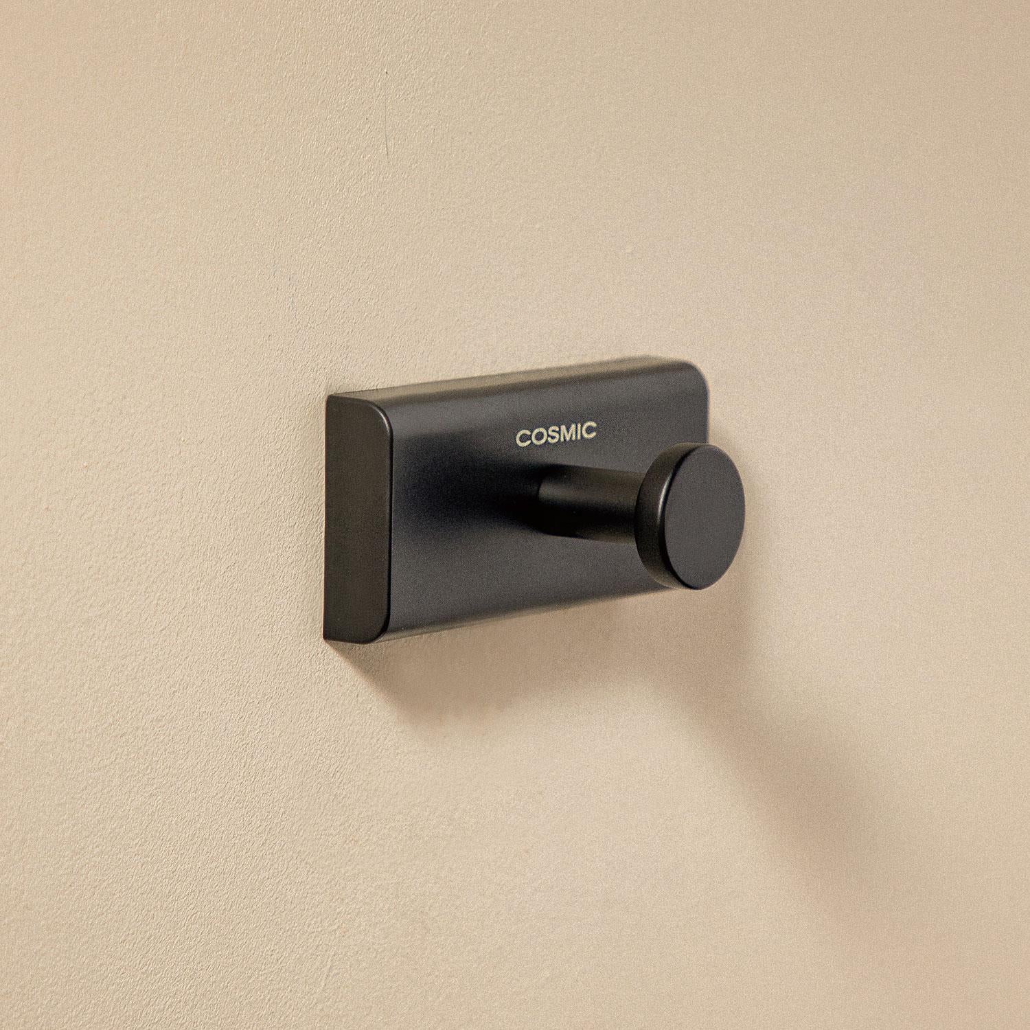 Towel Hook Robe Hook Screw-in Or Self-adhesive Matt Black Next Collection