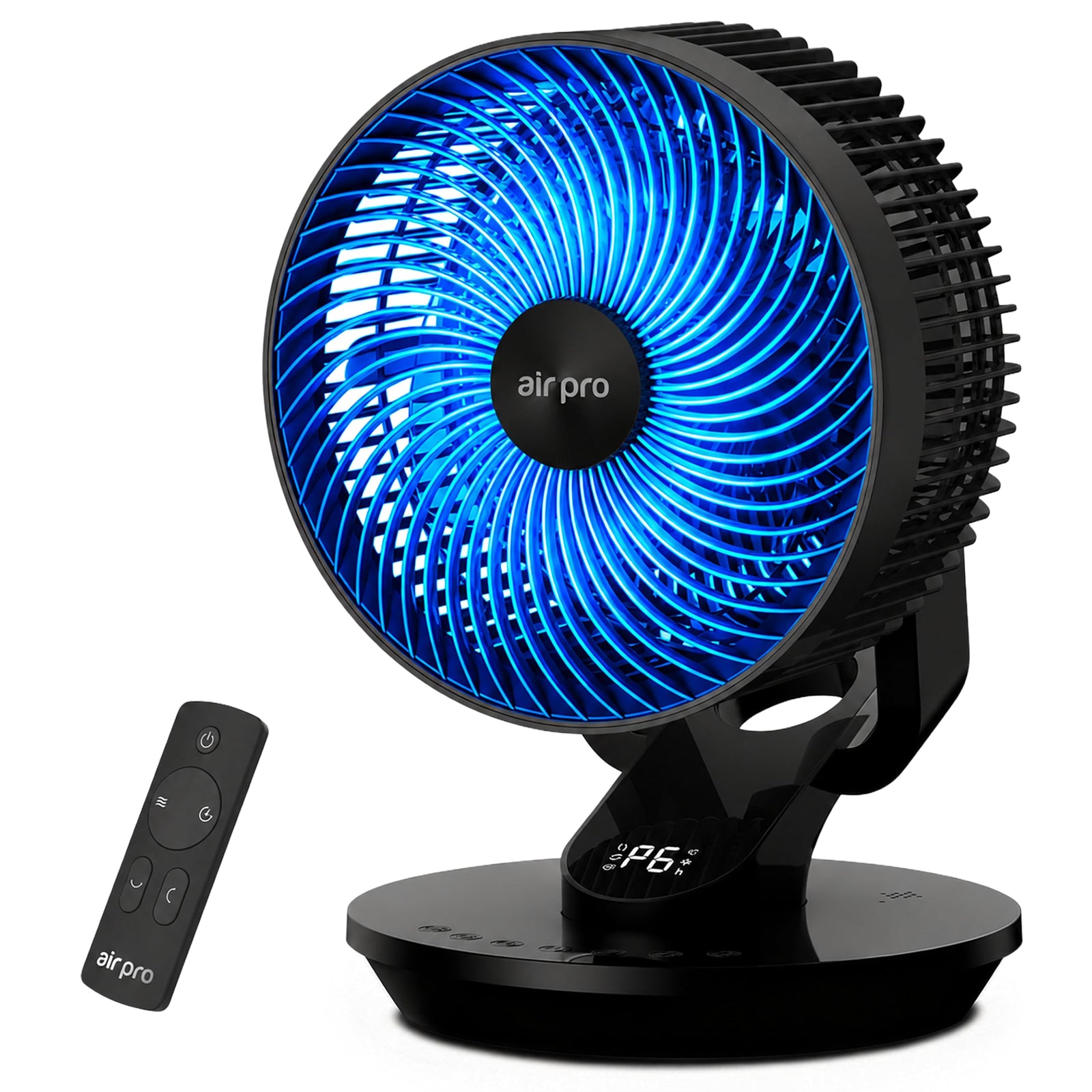 10in Desk Fan Smartvoice & Remote Control With 12h Timer | Black