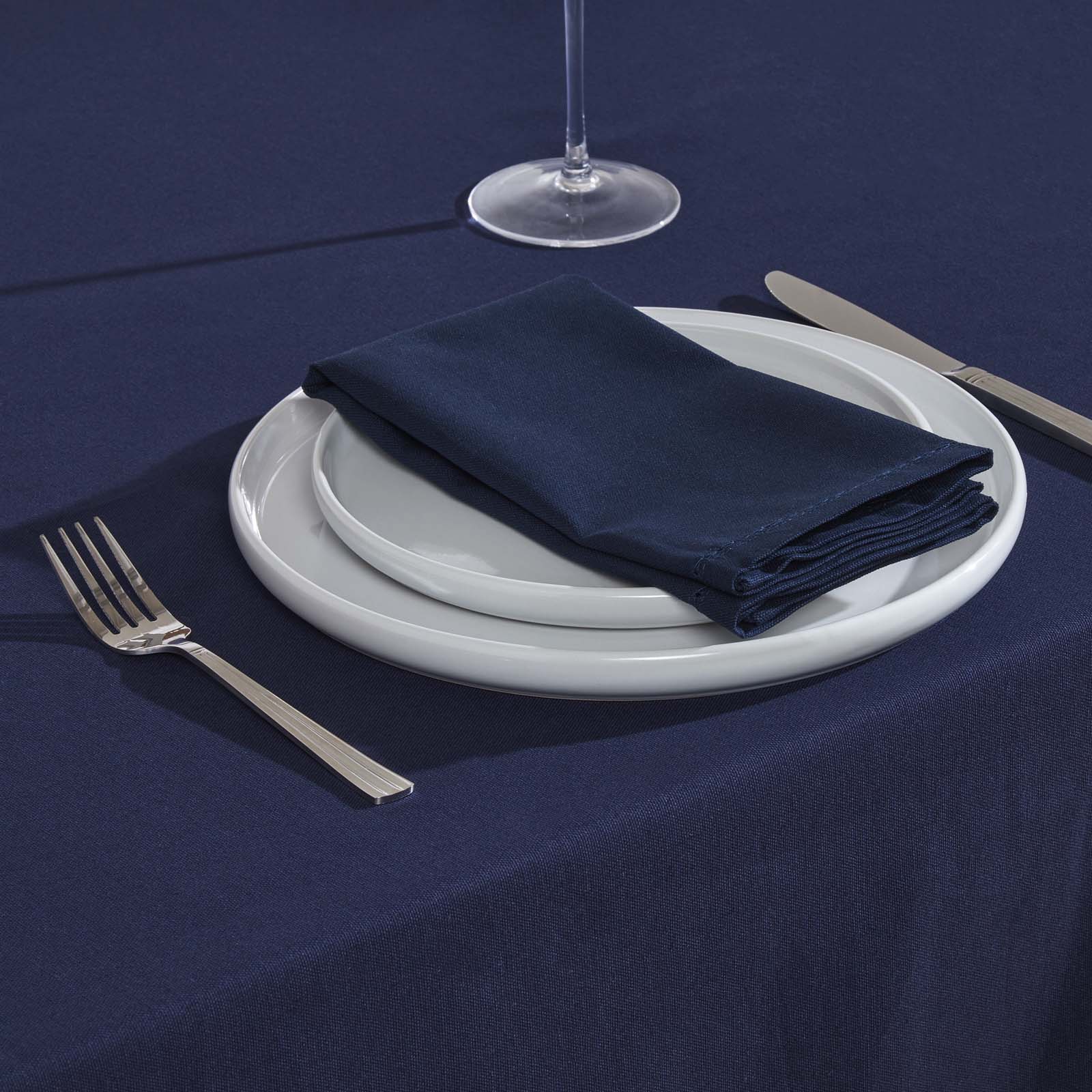 Plain Cotton Fabric 4 Napkins Set | 45cm x 45cm | Navy Blue