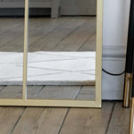 Tomi - Metal Arched Lattice Window Mirror | 150cm x 60cm | Gold