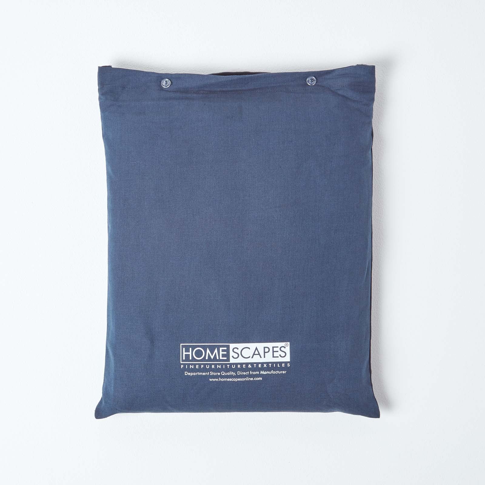 Luxury Linen Deep Fitted Sheet | Double | Navy Blue