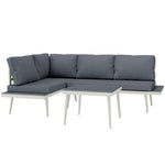 3 Piece Garden Furniture Set With 5-level Adjustable Lounger