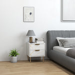 Bedside Table Bedside Cabinet With 2 Drawers For Bedroom | One Size | White