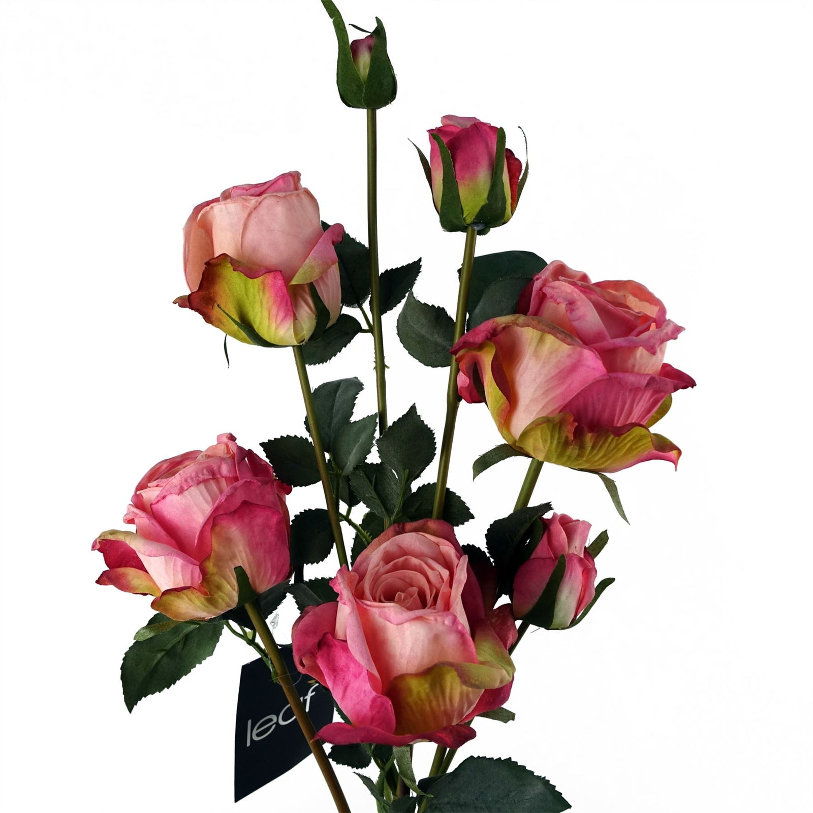 6 X 60cm Pink Rose Artificial Flower Sprays - 24 Flowers 18 Buds