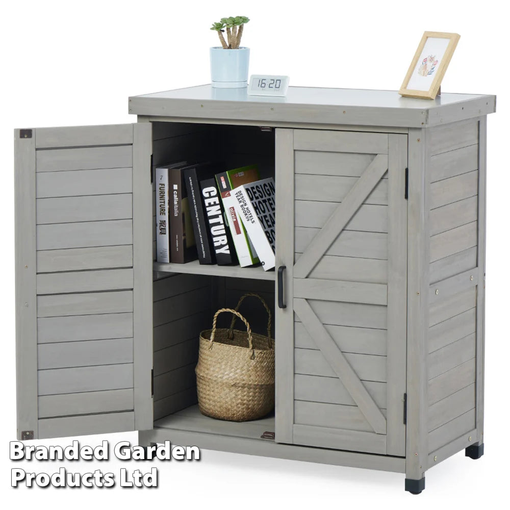 Wooden Garden Storage Cabinet (Grey)