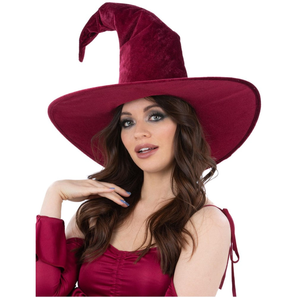 Velour Witch Hat | Burgundy