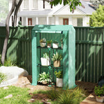 3 Tier Mini Greenhouse W/ Pe Cover, Roll-up Door | Green