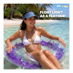 Transparent Inflatable Swim Ring With Faux Feathers | One Size | Purple