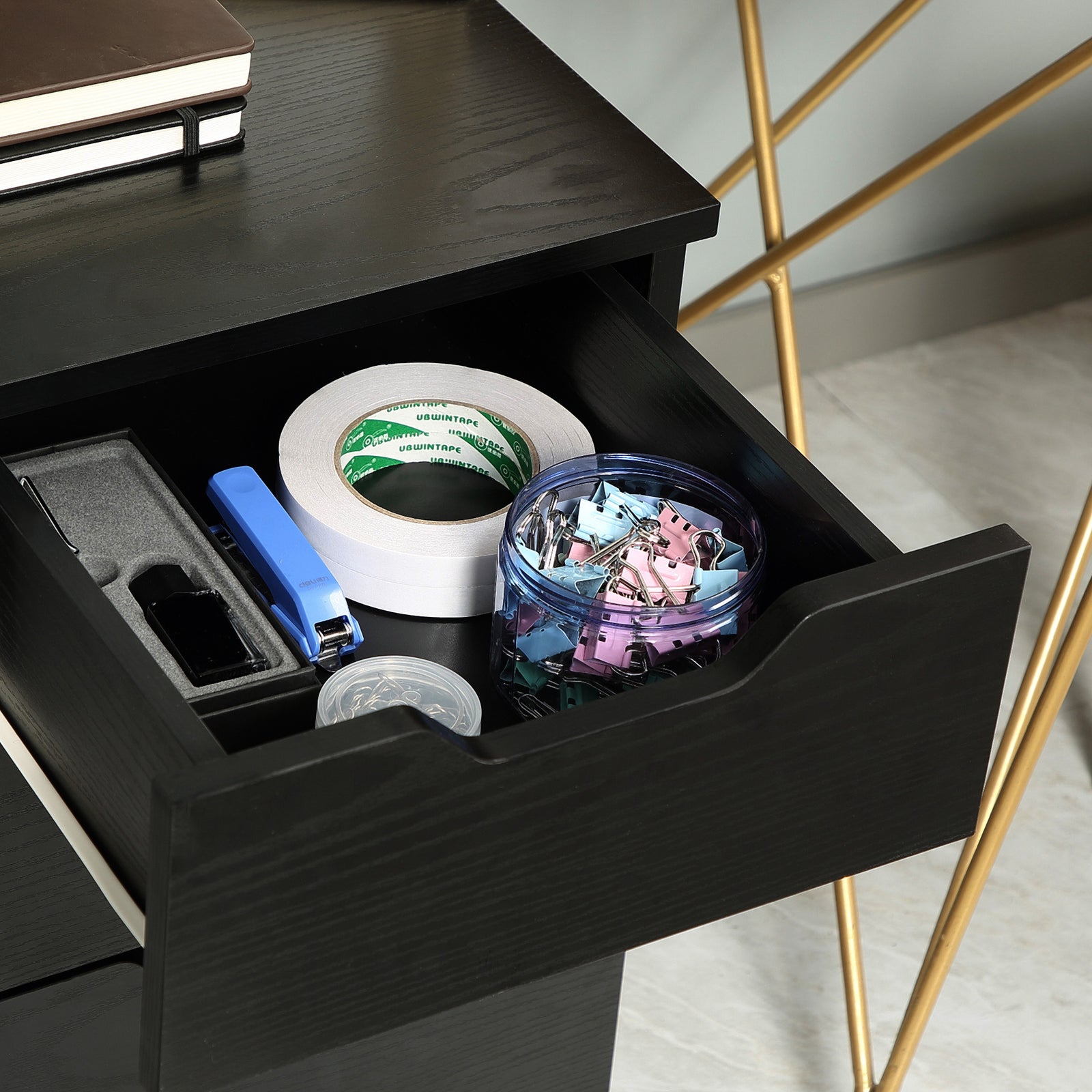3 Drawer Storage Cabinet Under Desk With Wheels