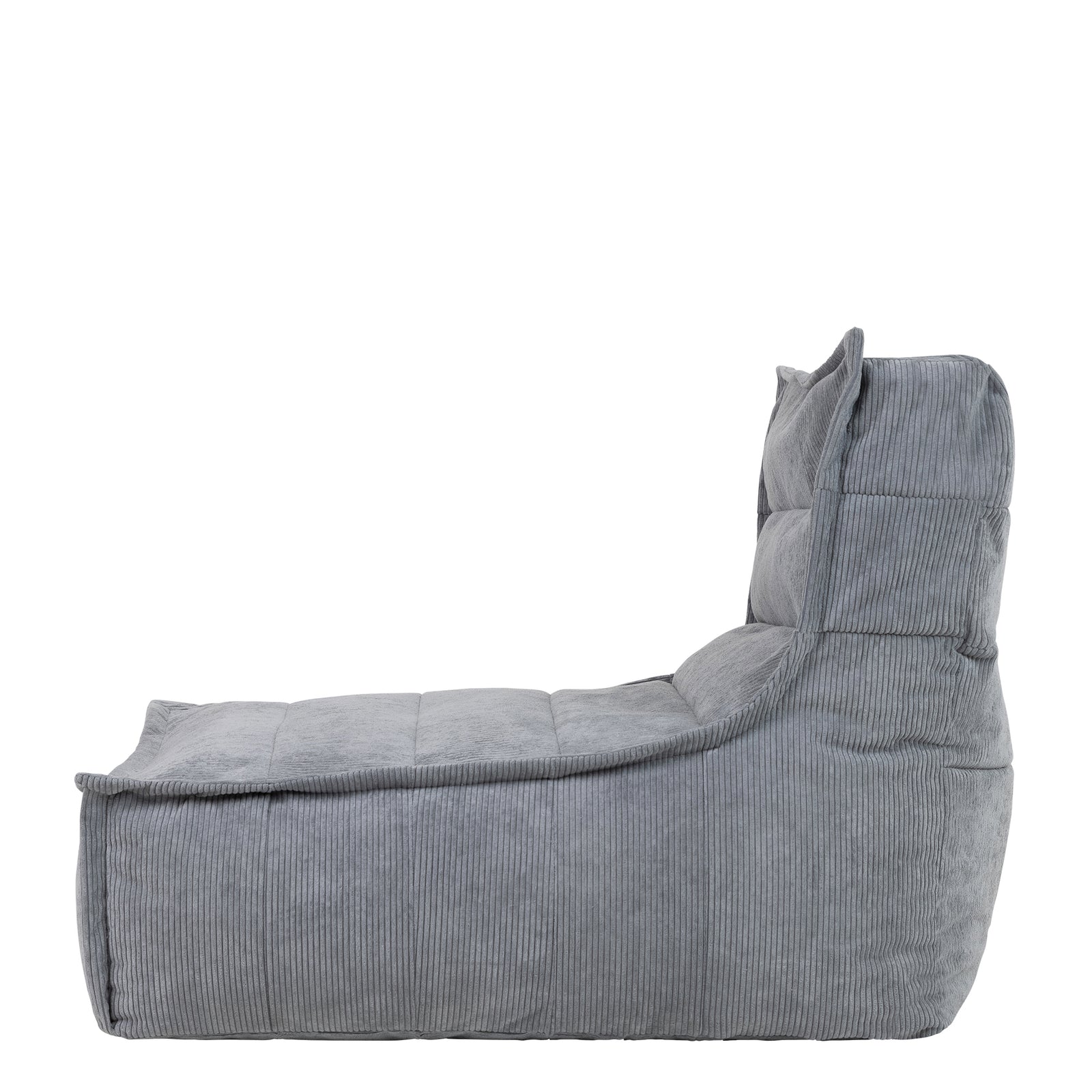 Otto Charcoal Grey Cord Lounger Set Of 2 Bean Bag Chair, Charcoal Grey