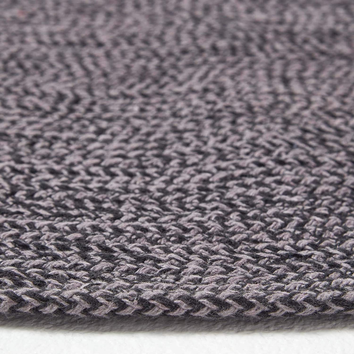 Melange Braided Rug | 150cm | Black & Grey