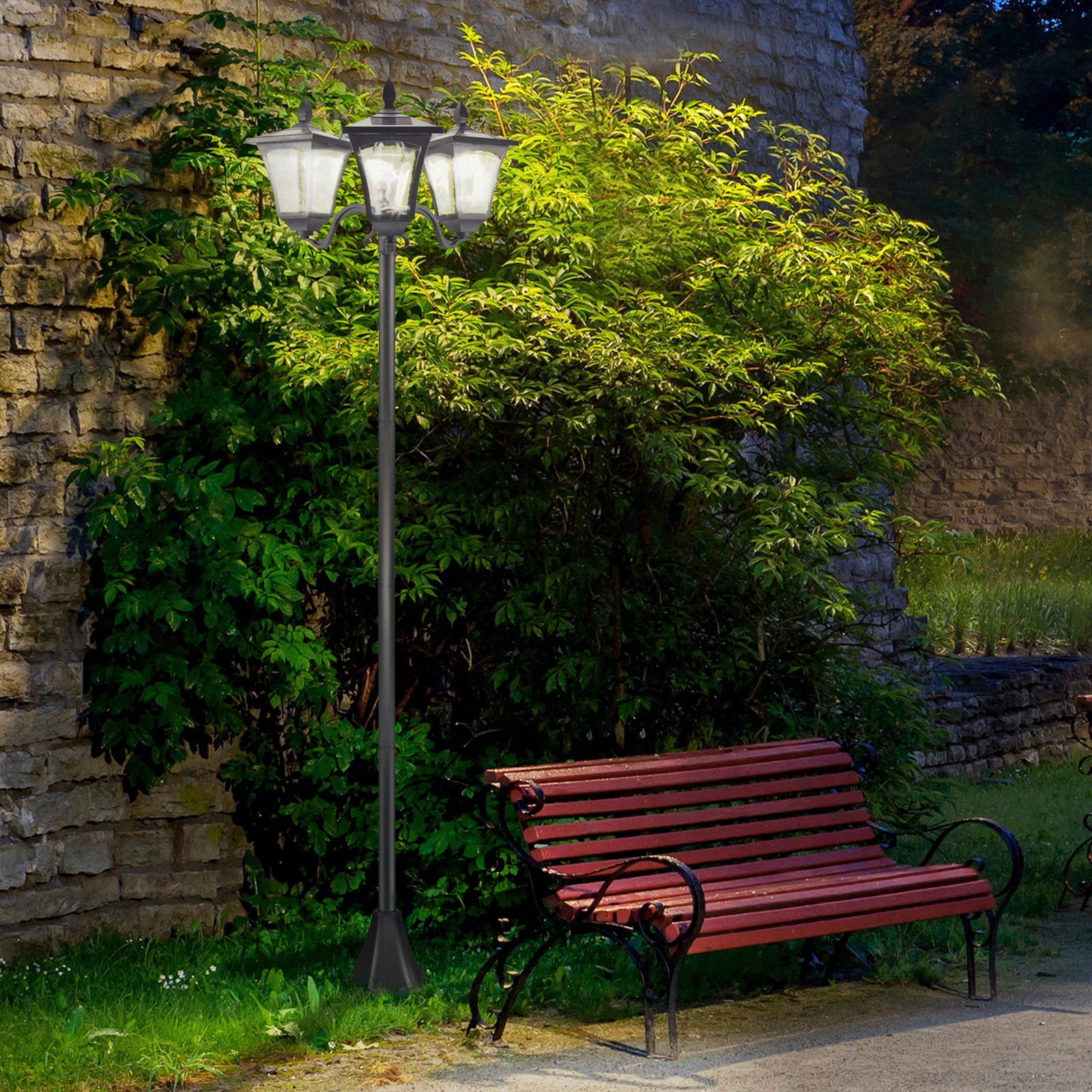 Outdoor Garden Solar Light With Base Bollard Lamp