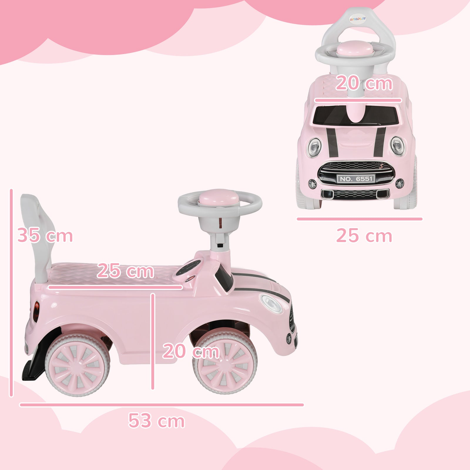 Ride On Car Foot To Floor Sliding Car W/ Air Horn | Pink