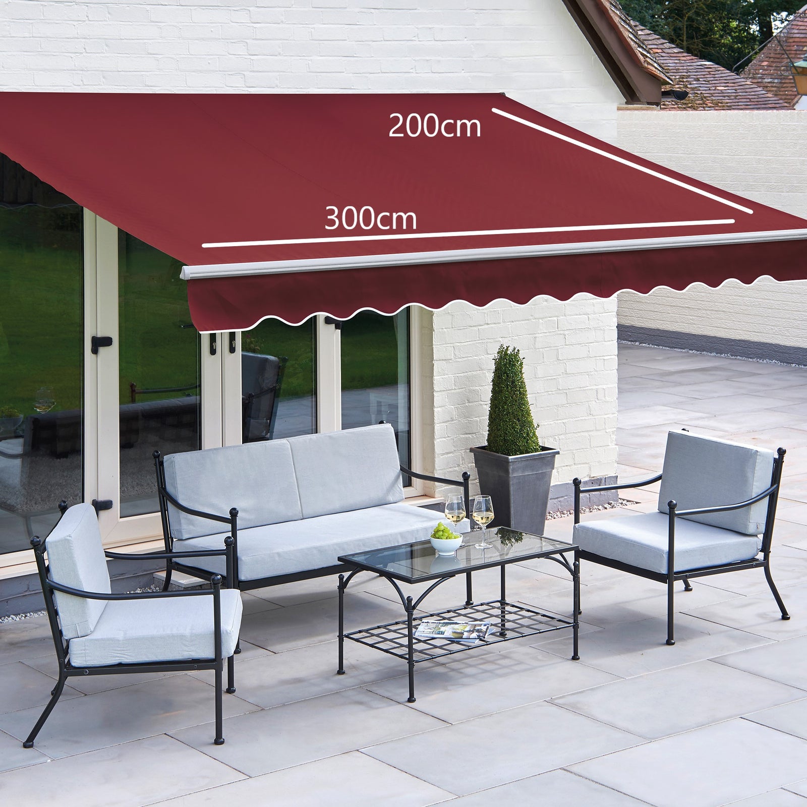 Easy Fit Royal Red Awning | 3m | Wine