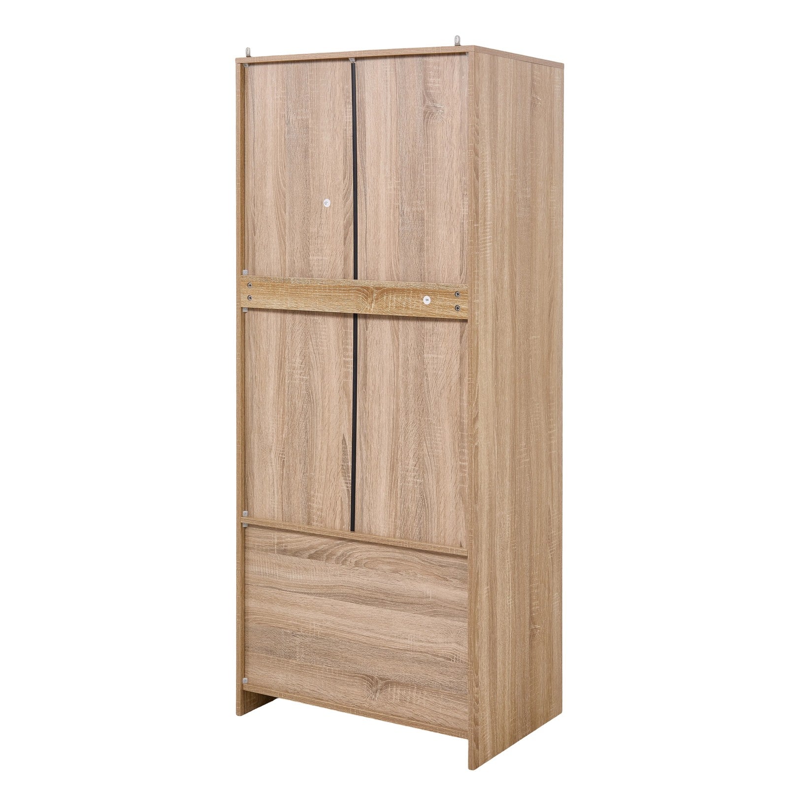 2-door Wardrobe With 2 Drawers | Natural