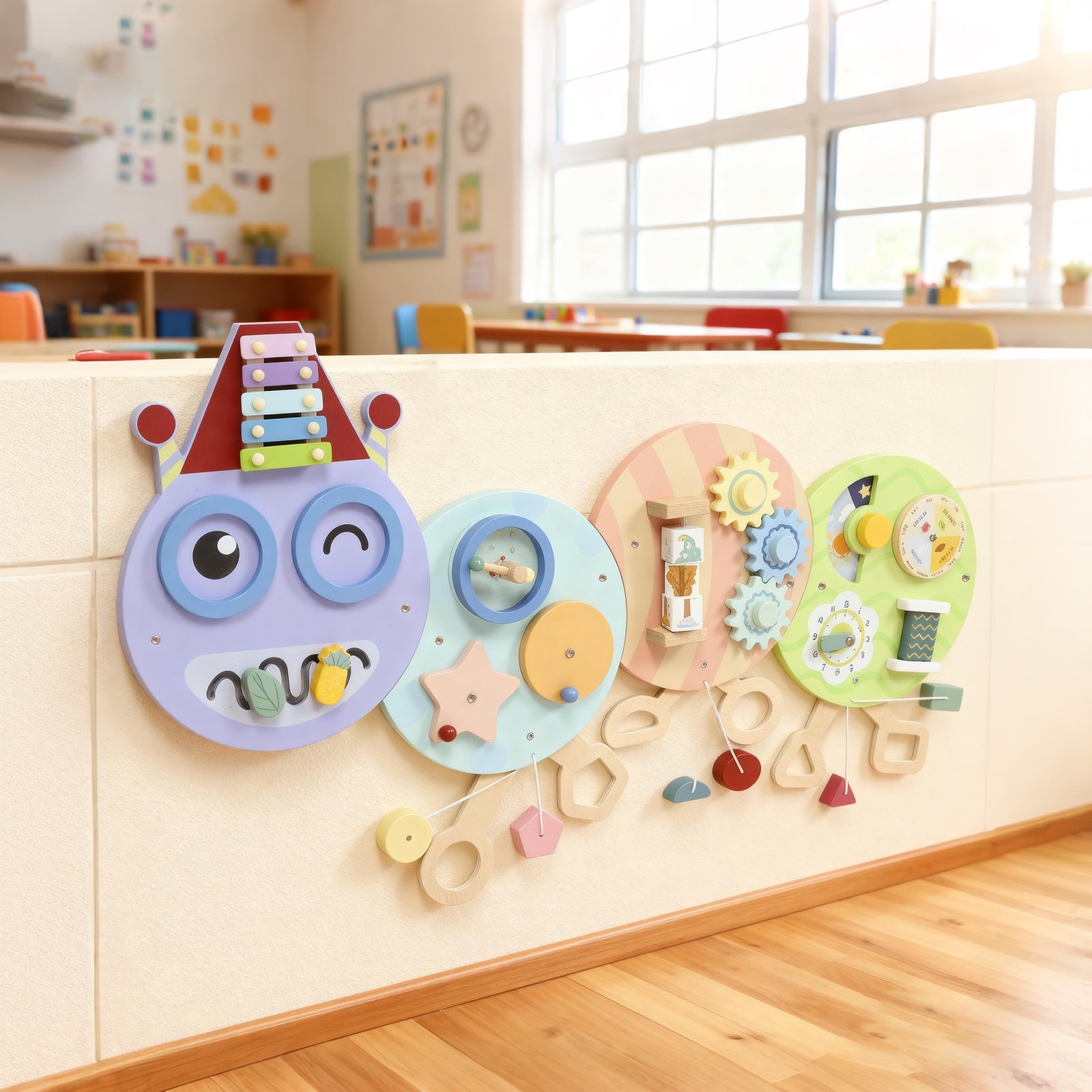 AIYAPLAY Caterpillar Busy Board, Sensory Wall Toy For Toddlers 3+