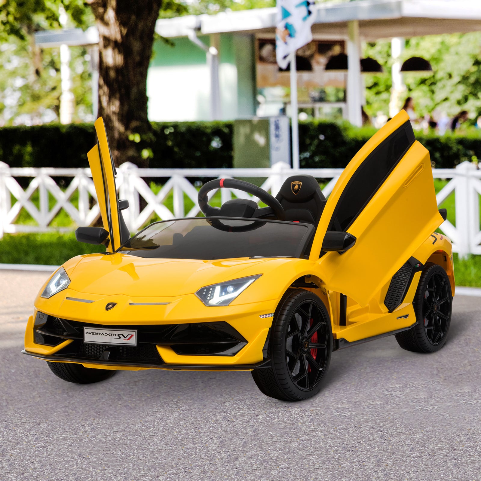 Lamborghini Svj 12v Ride-on Car W/ Lights Music Remote 3-8 Yrs | Yellow