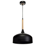 Taylor Hand Made Pendant Lamp With Natural Wood Detail Scandi Style | White