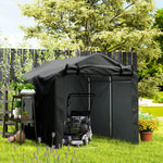 Garden Tool Storage Shed With Roll-up Zipper Door | Black