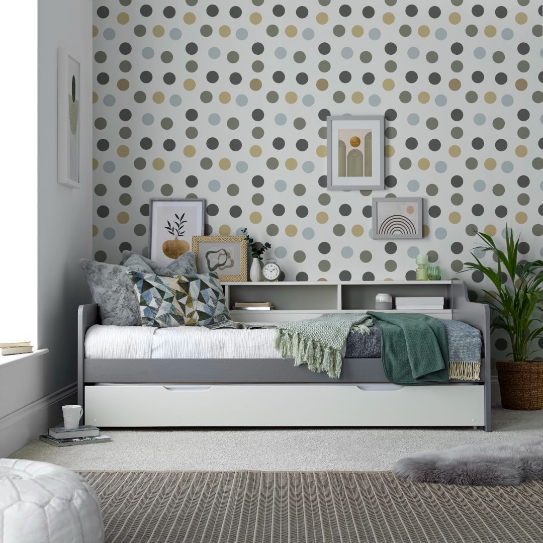 Tyler Guest Bed And Trundle With Pocket Mattresses | Single | Grey