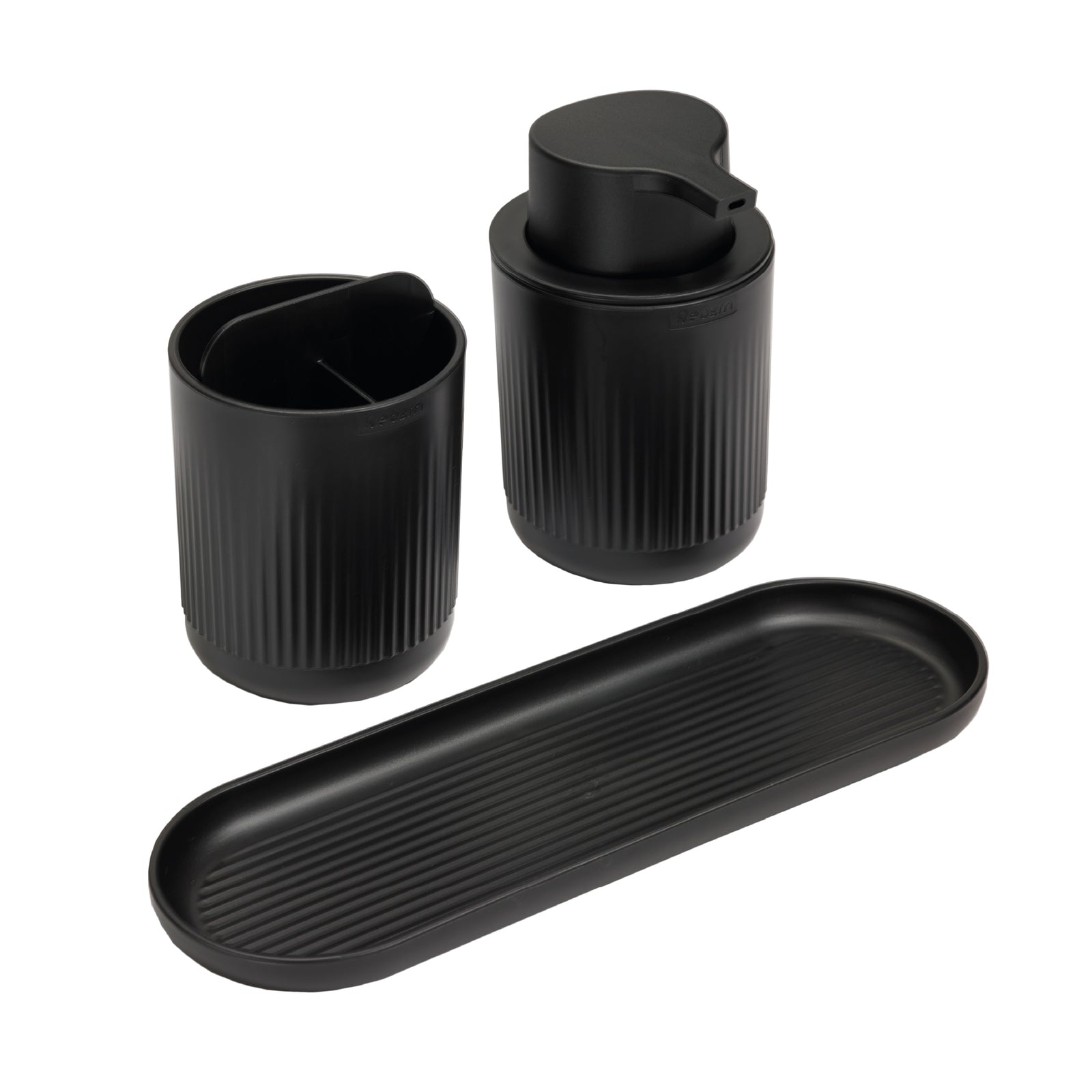 Recycled Bathroom Set - Set of three ReBorn Bathroom products - Made in the UK | Graphite Black