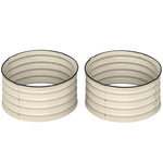 Set Of 2 Raised Garden Bed With Safety Edging | Cream
