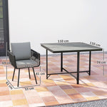 5 Piece Garden Furniture Set, Garden Dining Set With 4 Chairs | Light Grey
