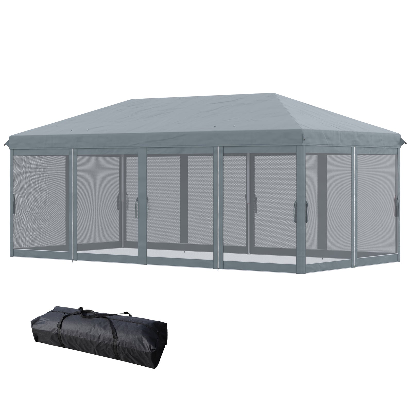 6 X 3m Pop Up Party Tent Canopy With 6 Removable Sidewalls