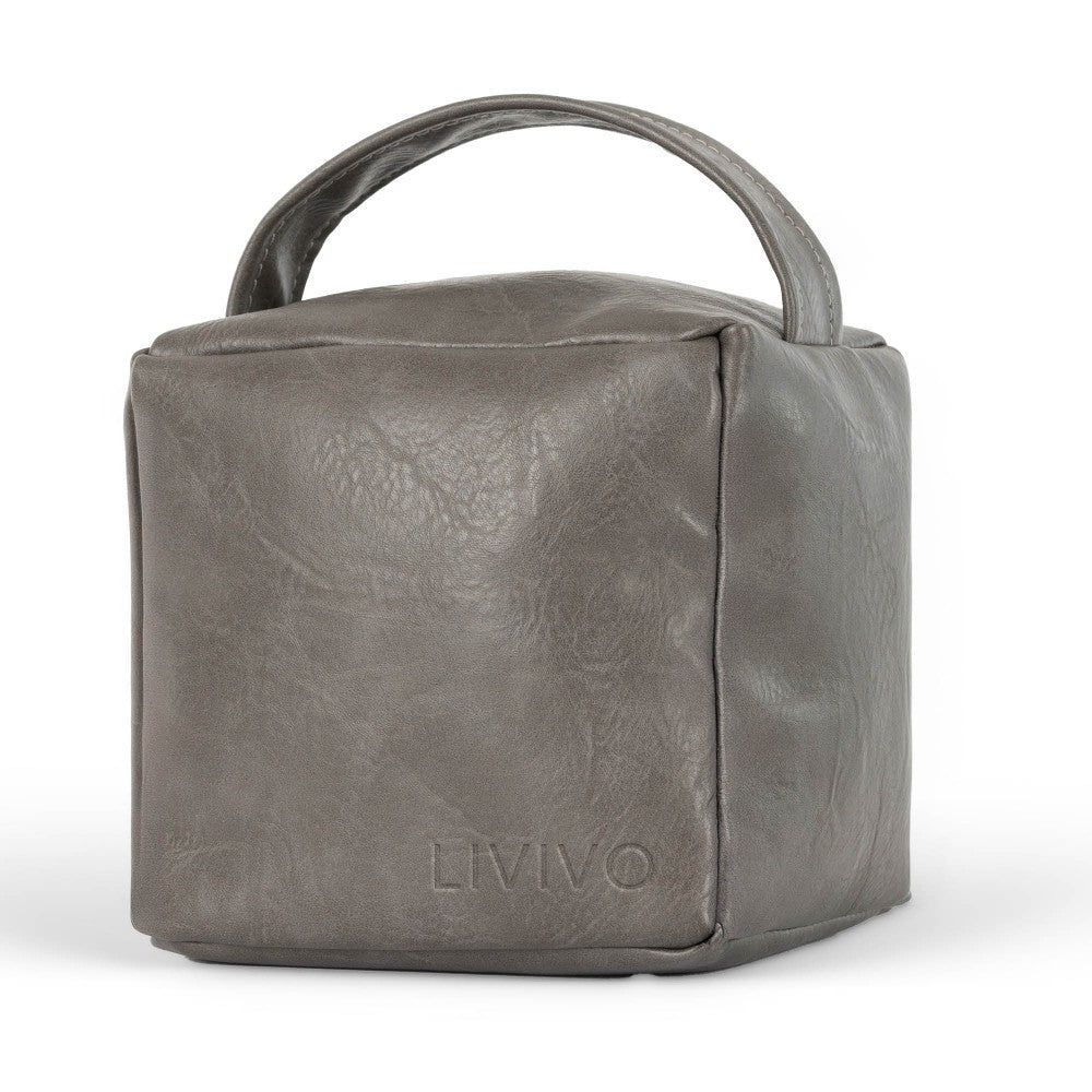 Faux Leather Weighted Door Stop | Grey